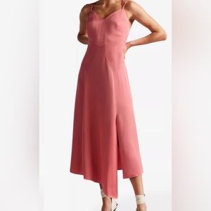 Ted Baker Odinne Dusky Pink Rust Strappy Midi Slip Dress NWT SIZE 2 US